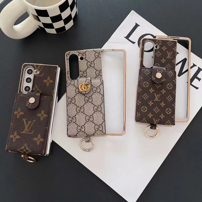 Luxury Monogram Samsung Z Fold Case – Crossbody Card Holder Designer Cover