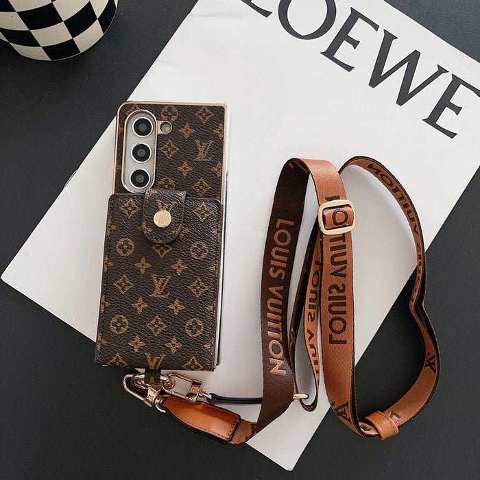 Luxury Monogram Samsung Z Fold Case – Crossbody Card Holder Designer Cover