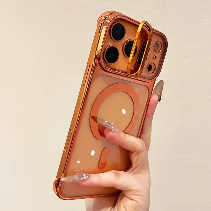 luxury plating shockproof phone case For IPhone 17- Lux iPhone case with kickstand
