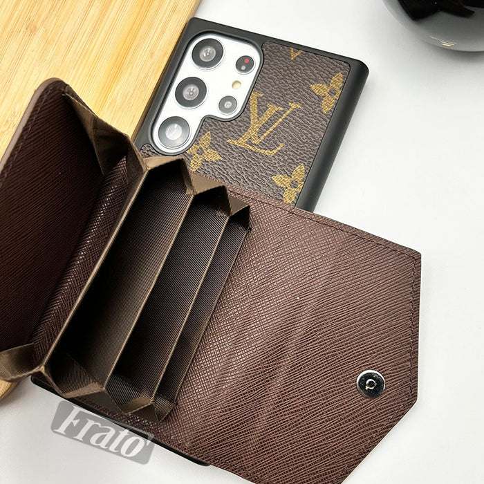 LV Style Wallet Card Holder Case for Samsung