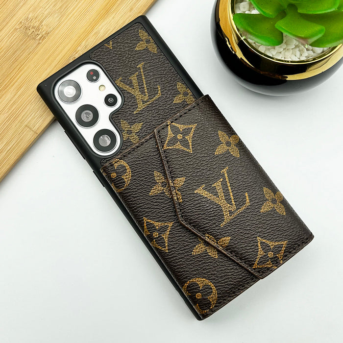 LV Style Wallet Card Holder Case for Samsung