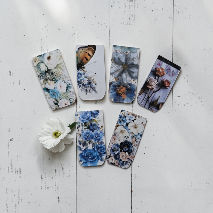 Magnetic Bookmark | Set of 2 | Azure Blooms