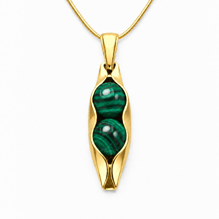 Malachite | The Stone Of Transformation | Two Peas in a Pod Necklace | Personalised Gift