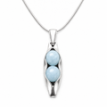 March Birthstone | Aquamarine | Two Peas In A Pod Necklace | Personalised Gift