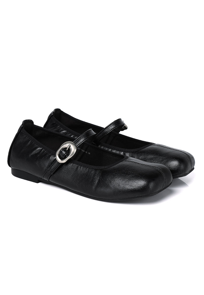 Maura Mary Jane Ballerina Flats (Black)