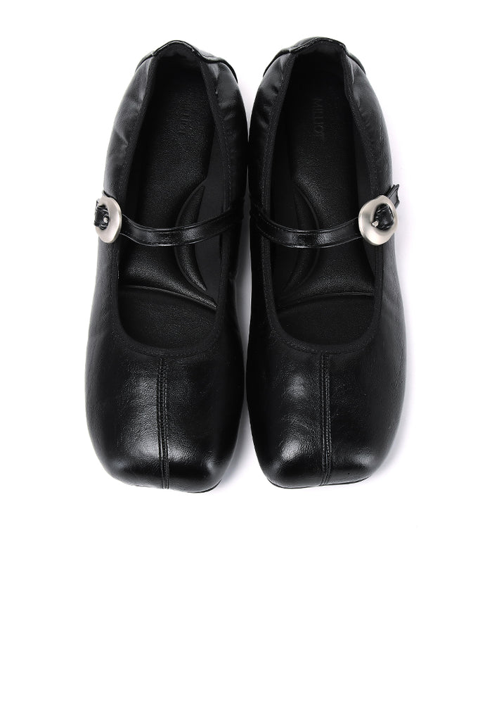 Maura Mary Jane Ballerina Flats (Black)