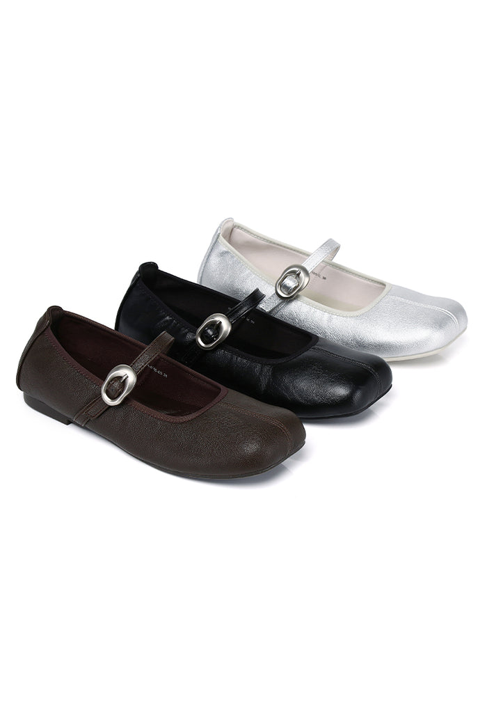 Maura Mary Jane Ballerina Flats (Black)