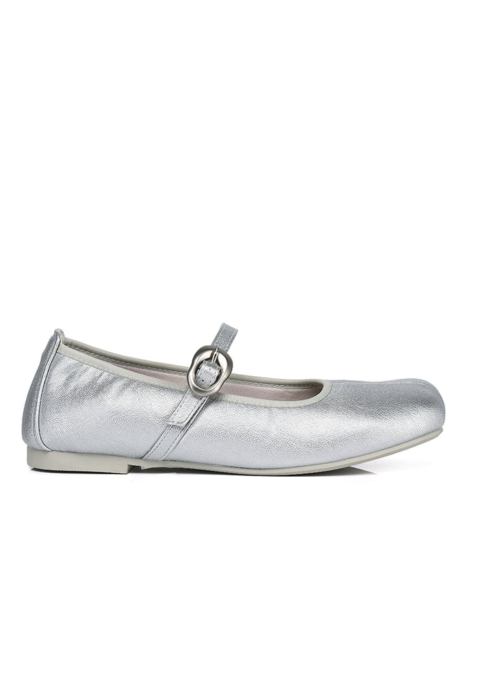 Maura Mary Jane Ballerina Flats (Silver)