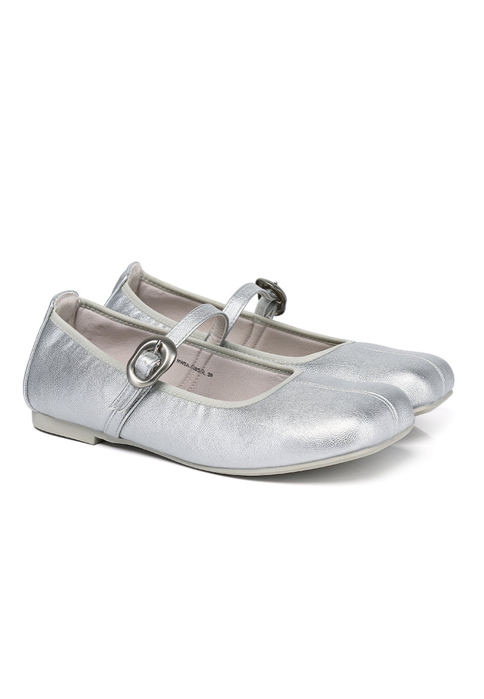 Maura Mary Jane Ballerina Flats (Silver)