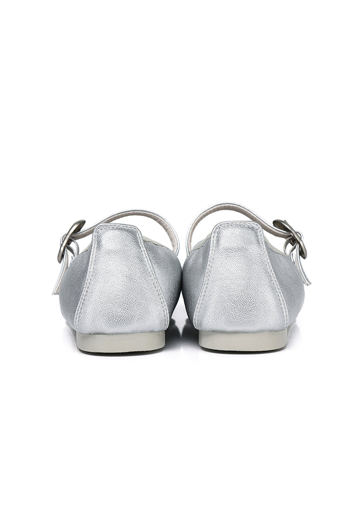 Maura Mary Jane Ballerina Flats (Silver)
