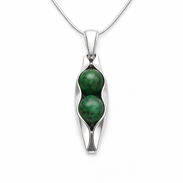 May Birthstone | Malaysian Jade | Two Peas In A Pod Necklace | Personalised Gift
