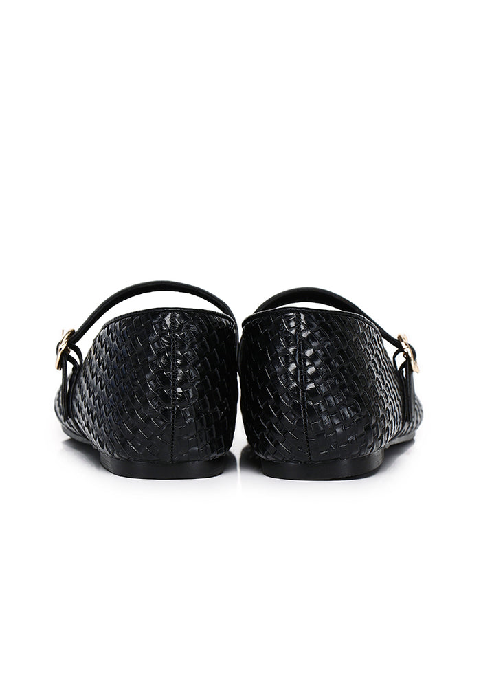 Maya Braided Mary Janes Flats & Ballerina (Black)