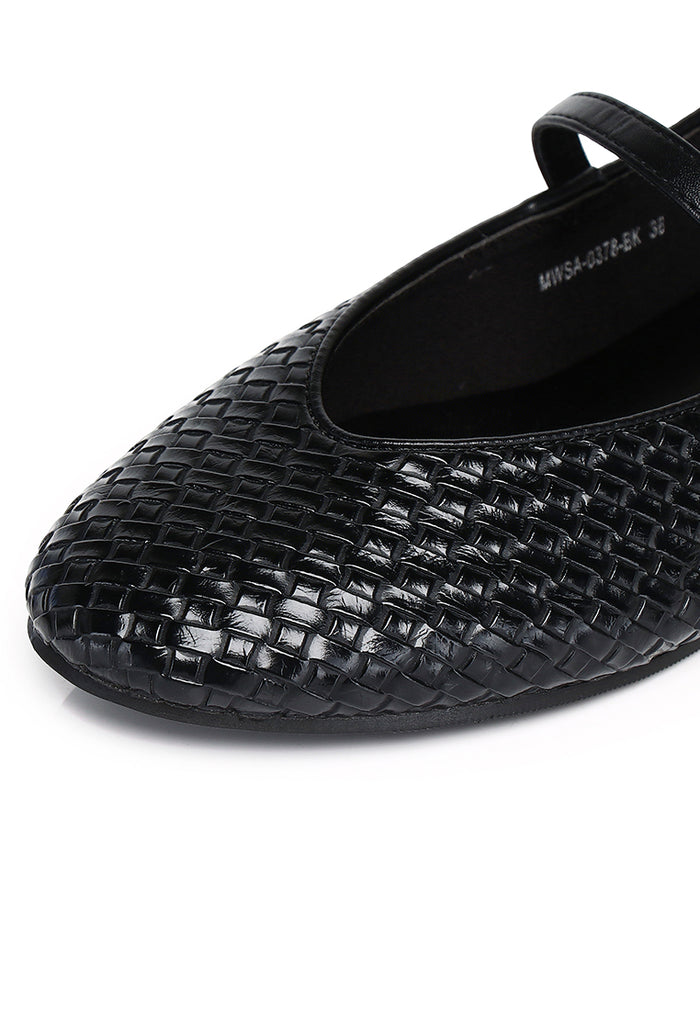 Maya Braided Mary Janes Flats & Ballerina (Black)