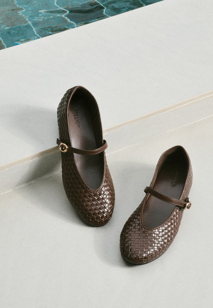 Maya Braided Mary Janes Flats & Ballerina (Espresso)