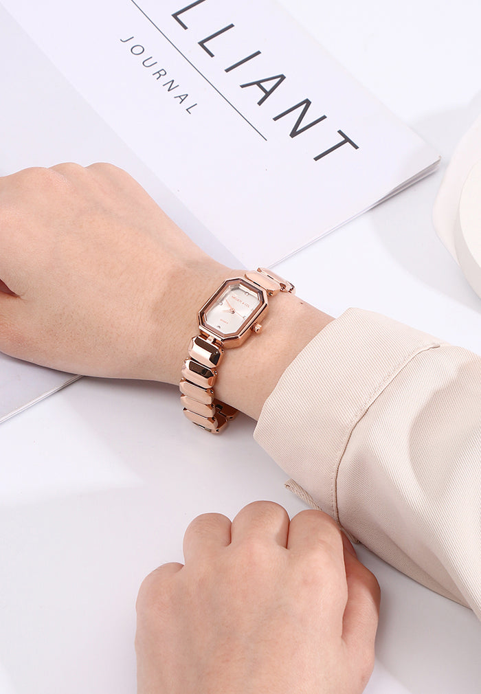 Maya Stainless Steel Bracelet Watch (Rose Gold)