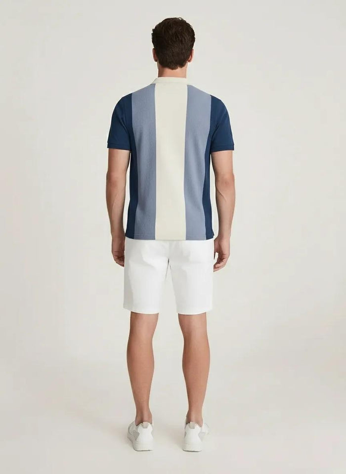 Men Air-Force Colourblocked Polo Collar T-shirt