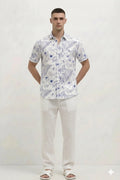 Men Air-Force Floral Printed Casual Shirt