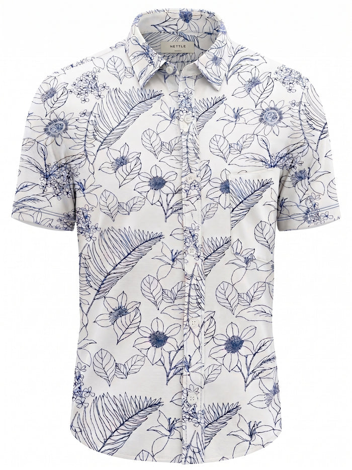 Men Air-Force Floral Printed Casual Shirt