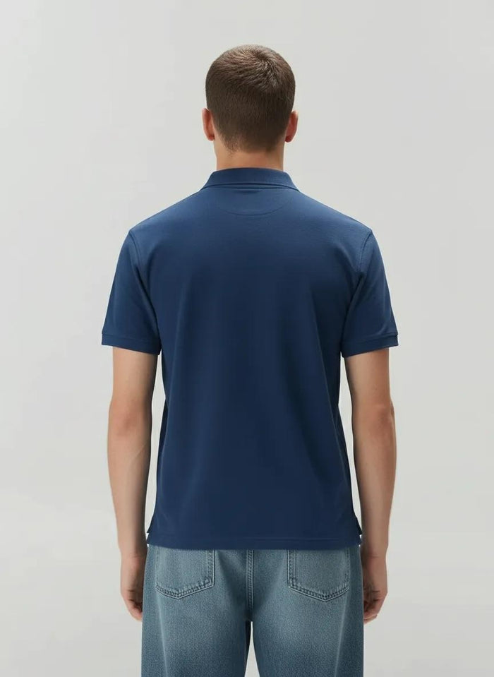 Men Air-Force Polo Collar Pockets T-shirt