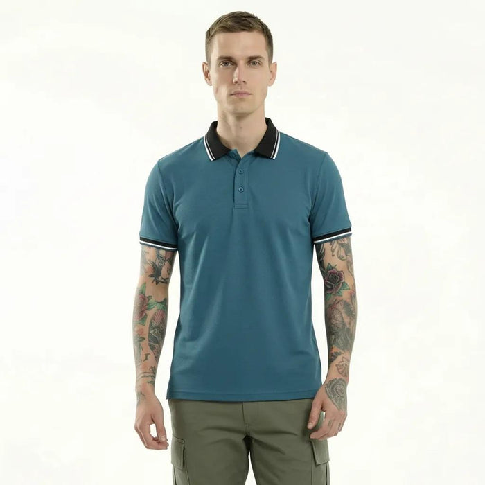 Men Air-Force Polo Collar Solid T-shirt