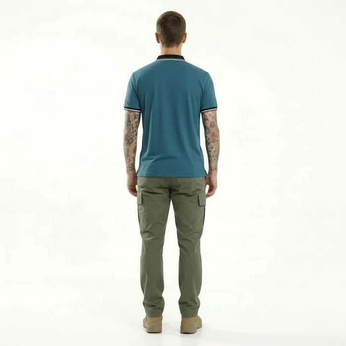 Men Air-Force Polo Collar Solid T-shirt