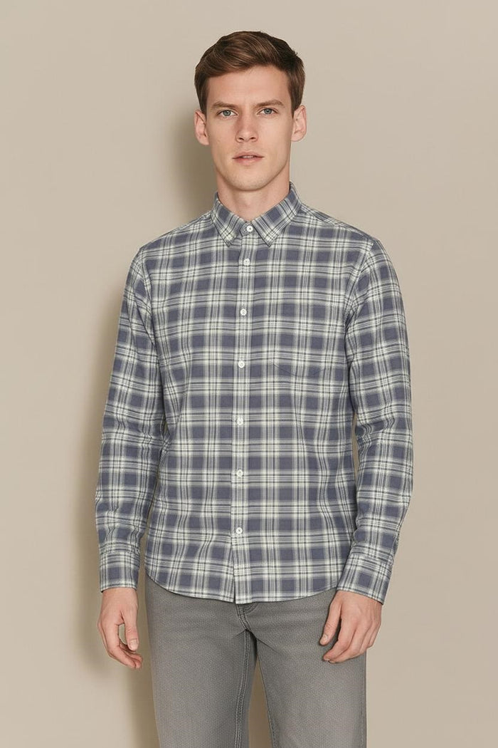 Men Air-Force Tartan Checks Checked Casual Shirt