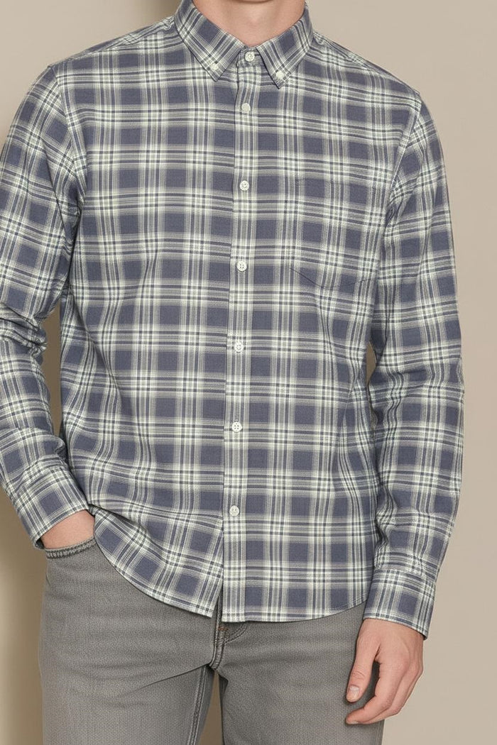 Men Air-Force Tartan Checks Checked Casual Shirt