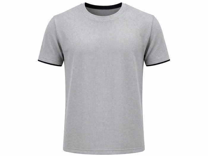 Men Aluminium Solid Round Neck T-shirt