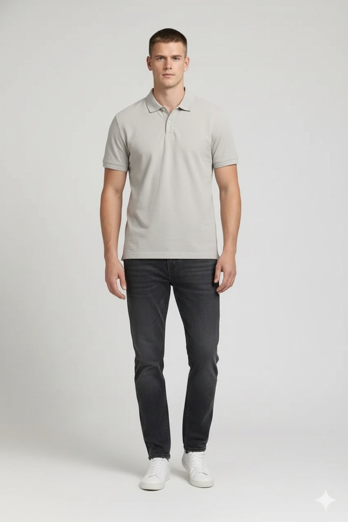Men Arctic Wolf Polo Collar T-shirt