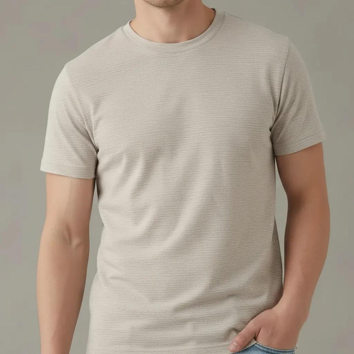 Men Arctic Wolf Solid Round  Neck T-Shirt