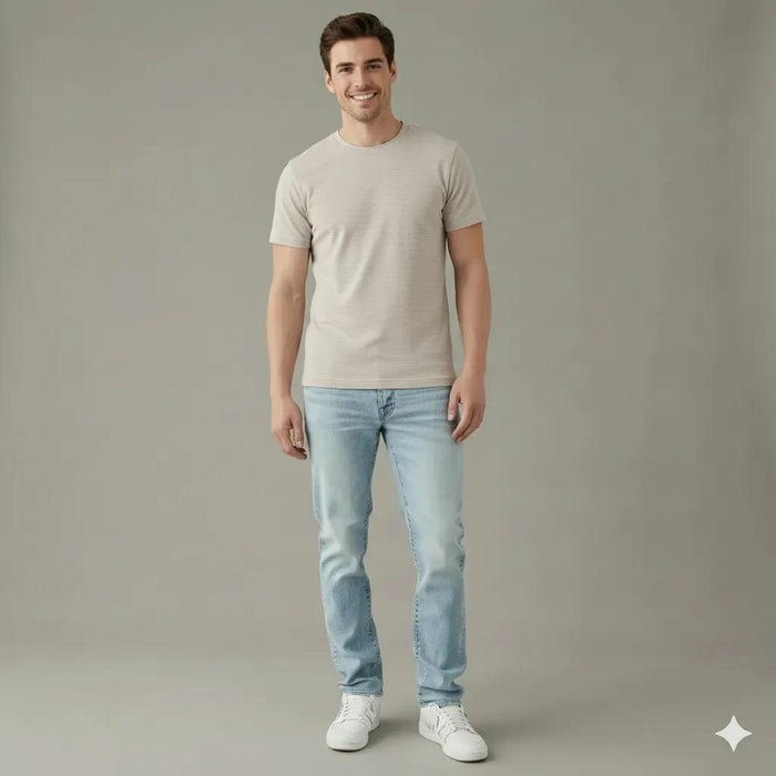 Men Arctic Wolf Solid Round  Neck T-Shirt