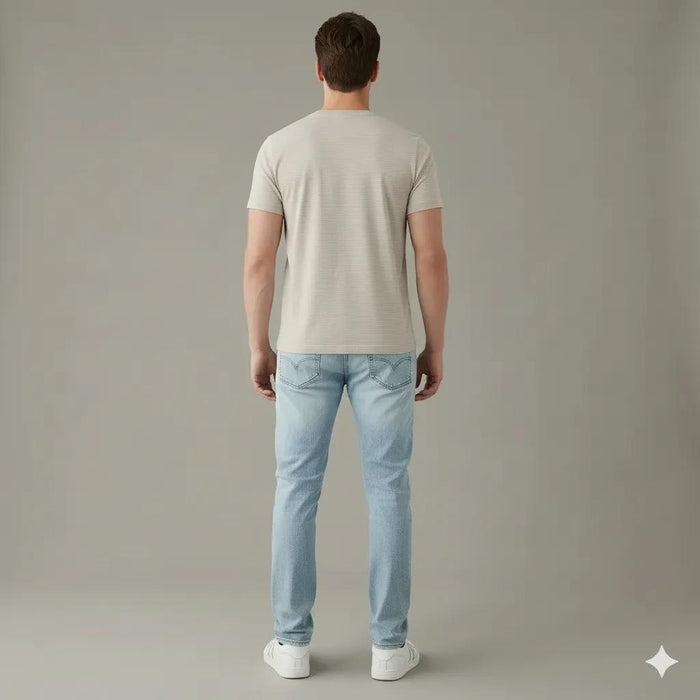 Men Arctic Wolf Solid Round  Neck T-Shirt