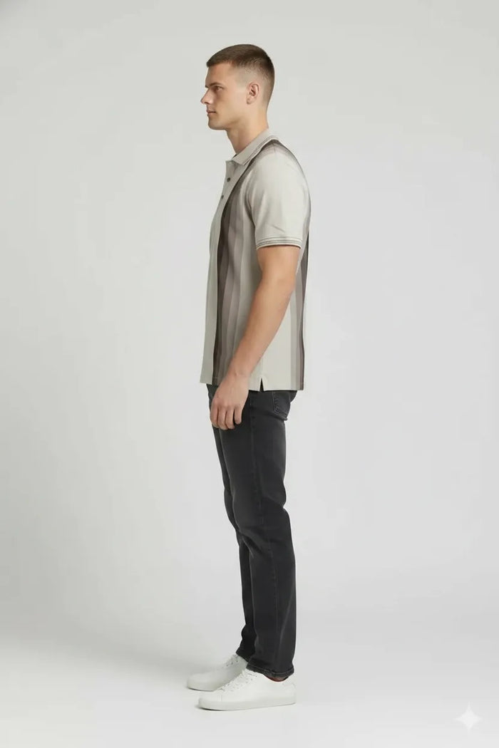 Men Arona Striped Polo Collar T-shirt