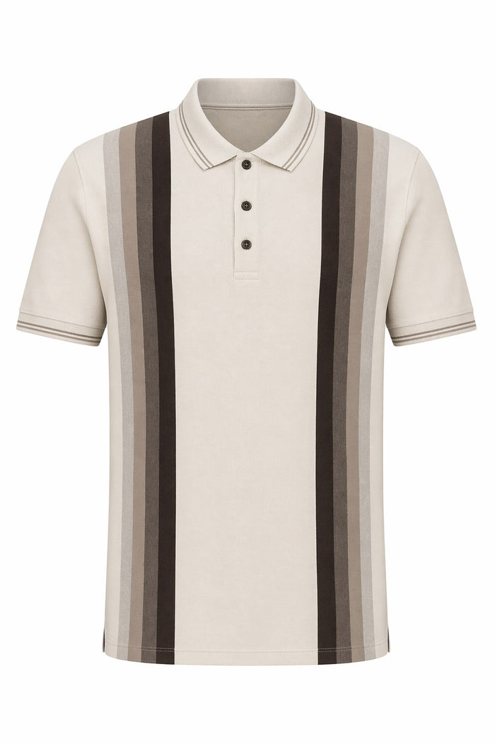 Men Arona Striped Polo Collar T-shirt