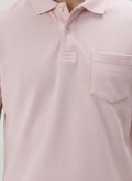 Men Barely Pink Sold Polo Collar T-shirt