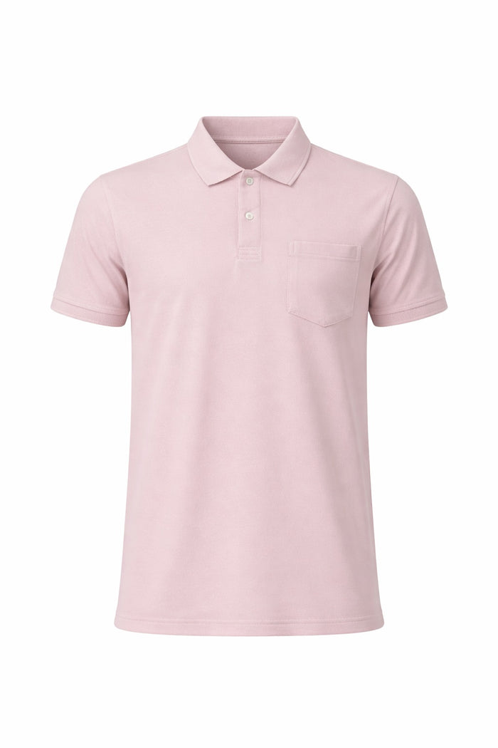 Men Barely Pink Sold Polo Collar T-shirt