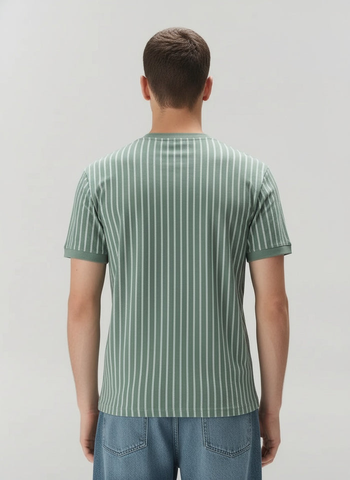 Men Basil Striped Pockets T-shirt