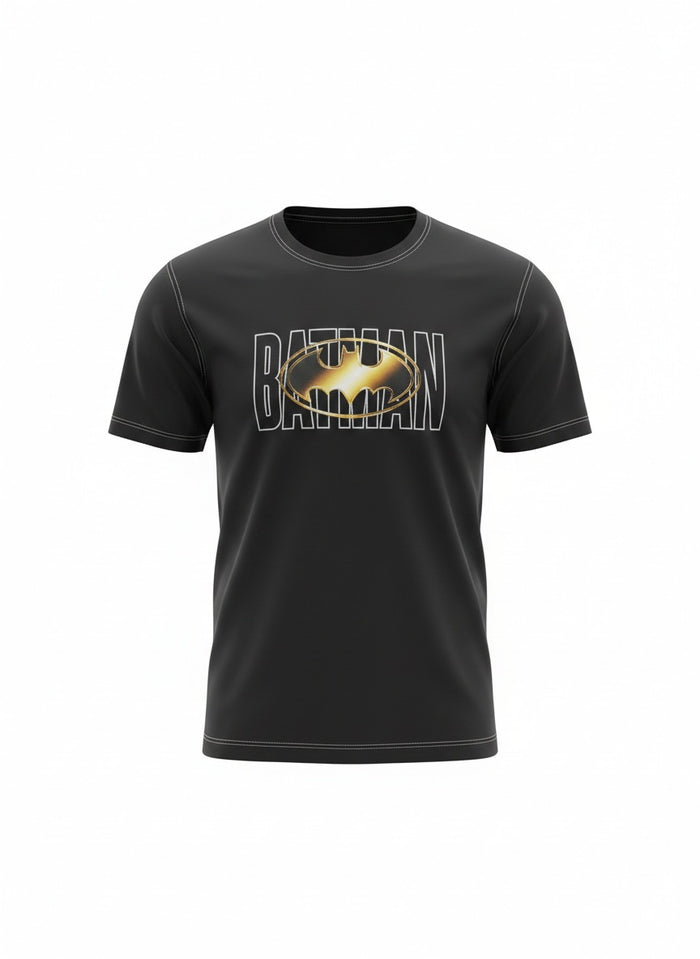 Men Black Batman Printed T-shirt