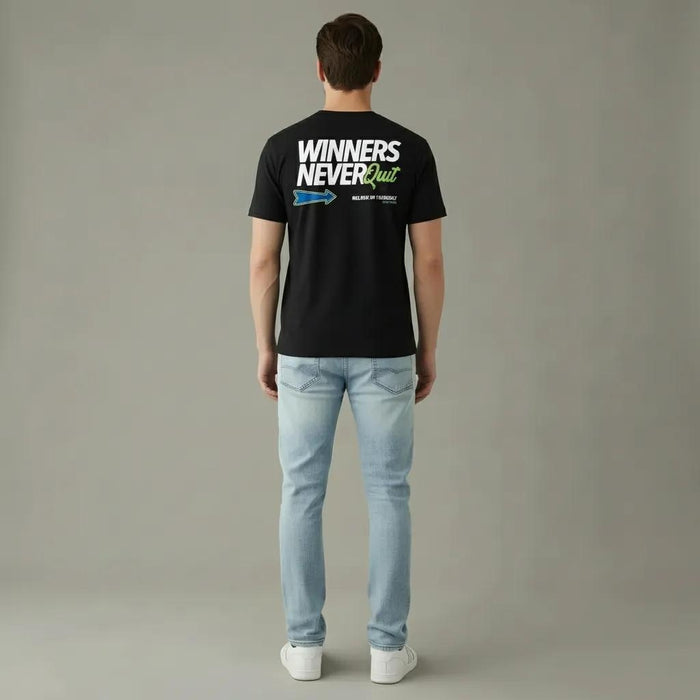 Men Black Brand Logo Printed T-shirt