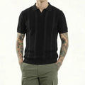 Men Black Polo Collar T-shirt