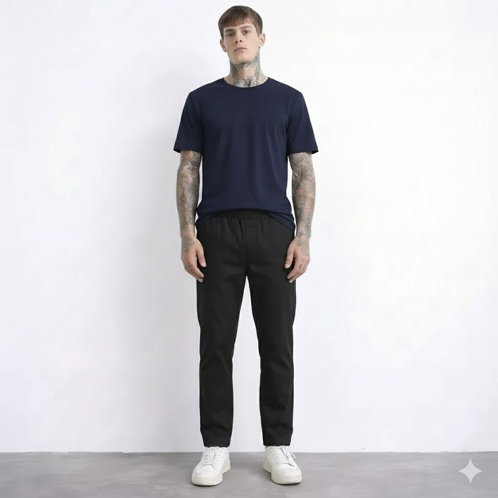 Men Black Regular Fit Track Pants