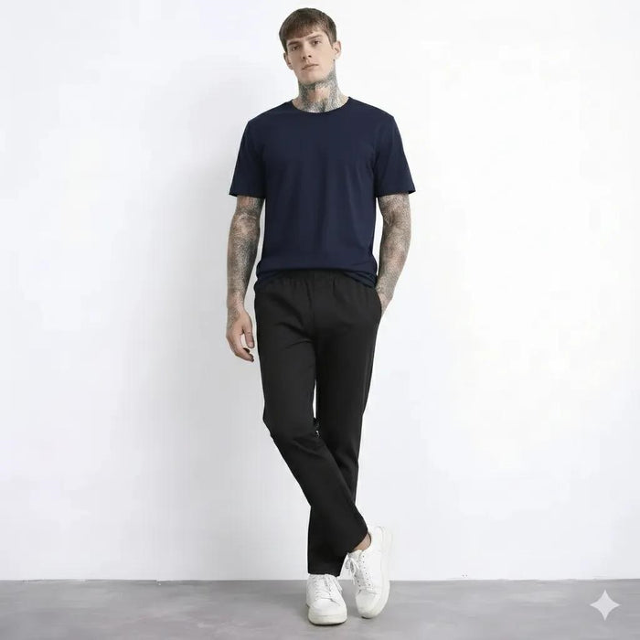 Men Black Regular Fit Track Pants