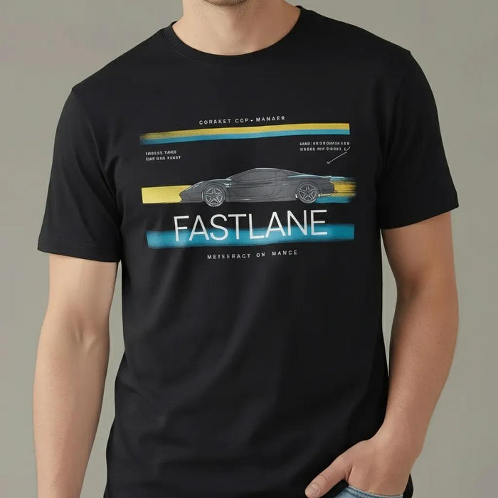 Men Black Round Neck  Printed T-shirt