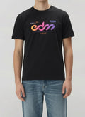 Men Black Round Printed T-shirt
