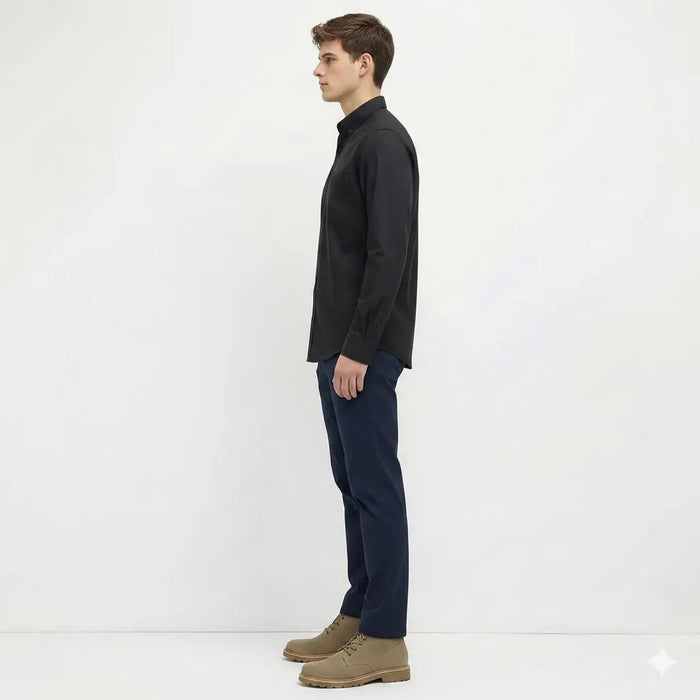 Men Black Solid Casual Shirt