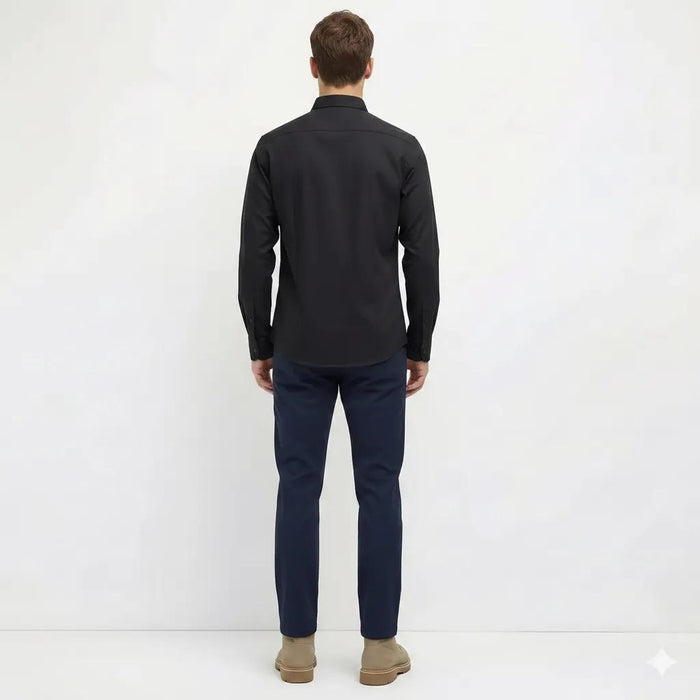 Men Black Solid Casual Shirt