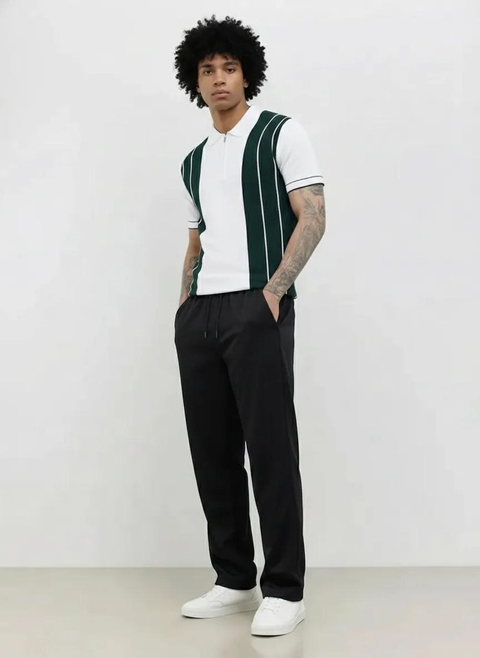 Men Black Solid Regular Fit Track Pants