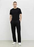 Men Black Solid Regular Fit Track Pants