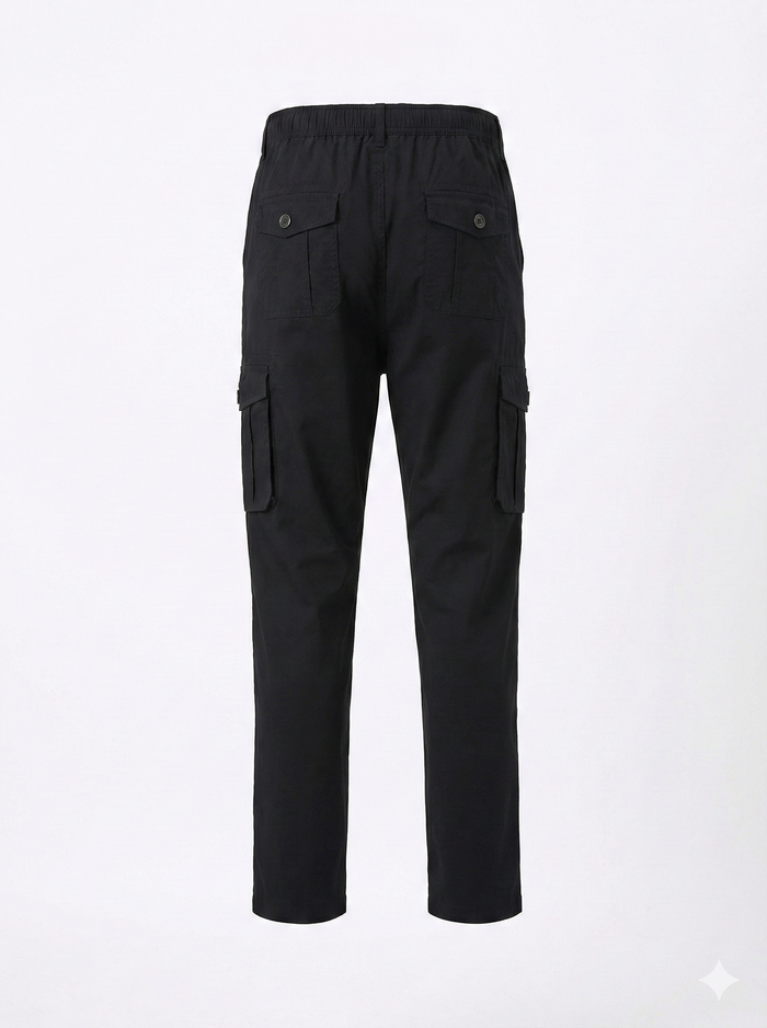 Men Black Solid Regular Fit Track Pants