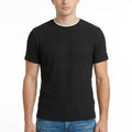 Men Black Solid Round Neck T-shirt